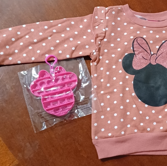 DISNEY JUNIOR MINNIE MOUSE LONG SLEEVE BOW 3T GIRLS KIDS TODDLER TOP 60% COTTON, - Picture 4 of 6